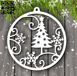 Christmas ball E0012490 file cdr and dxf free vector download for laser cut