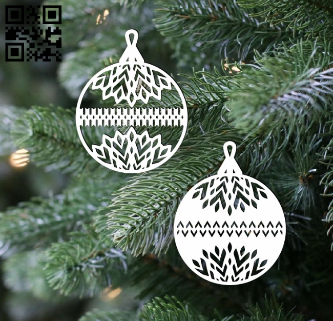 Christmas balls E0012378 file cdr and dxf free vector download for laser cut