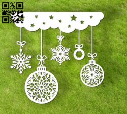 Christmas decorations E0012301 file cdr and dxf free vector download for laser cut