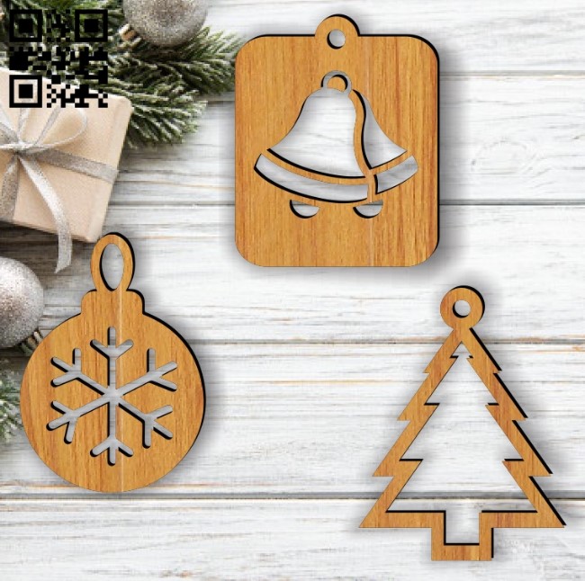 Christmas decorations E0012555 file cdr and dxf free vector download for laser cut