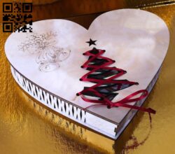 Christmas heart box E0012482 file cdr and dxf free vector download for laser cut