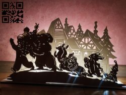 Christmas pano E0012306 file cdr and dxf free vector download for laser cut