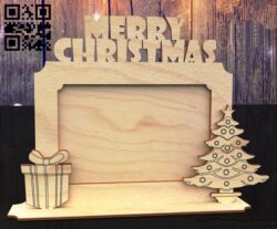 Christmas photo frame E0012515 file cdr and dxf free vector download for laser cut