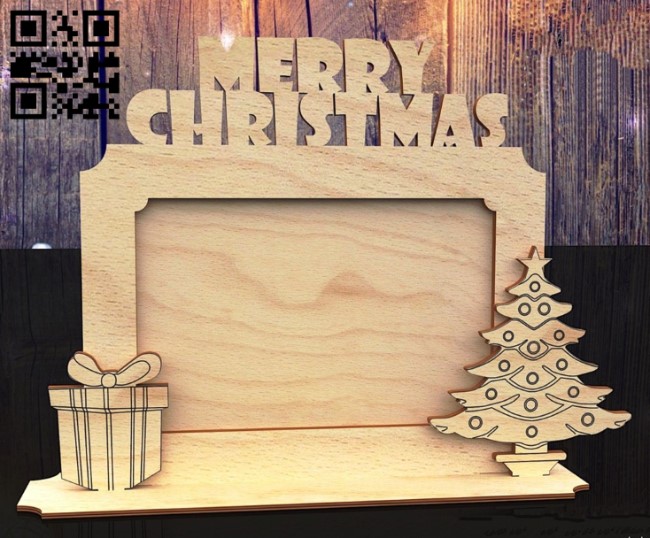 Christmas photo frame E0012515 file cdr and dxf free vector download for laser cut