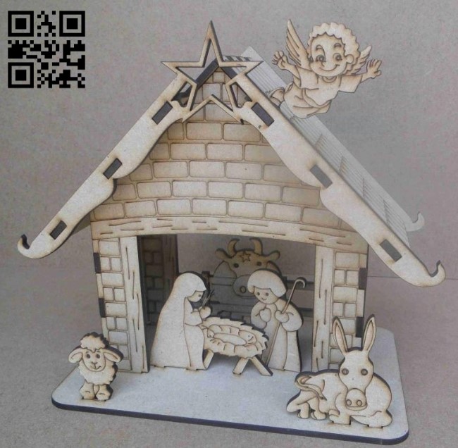 Christmas scene E0012260 file cdr and dxf free vector download for laser cut
