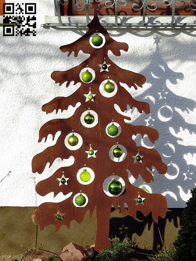 Christmas tree E0012344 file cdr and dxf free vector download for laser cut