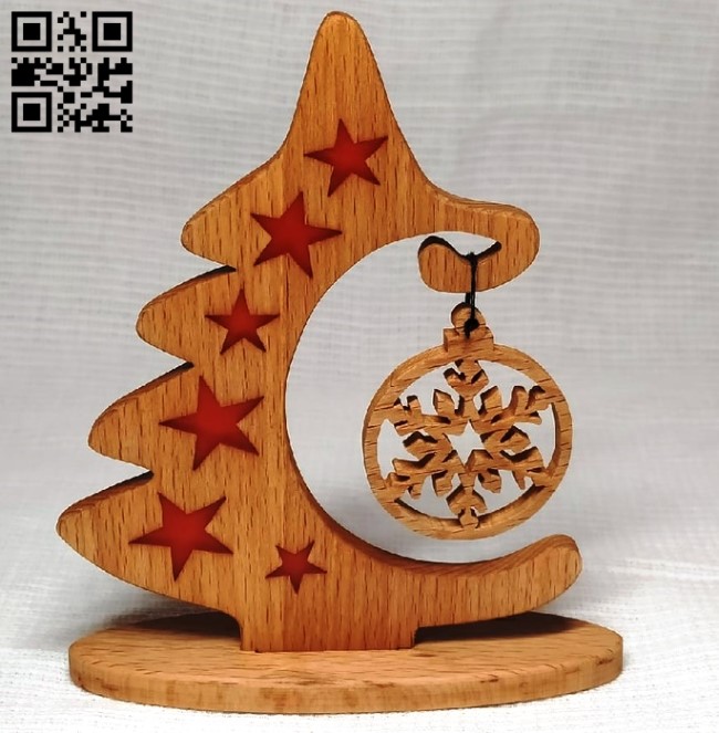 Christmas tree E0012356 file cdr and dxf free vector download for laser cut