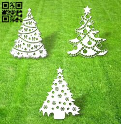 Christmas tree E0012430 file cdr and dxf free vector download for laser cut