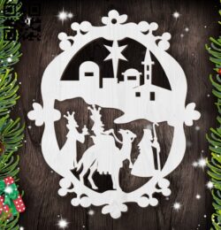 Christmas tree decoration toy E0012440 file cdr and dxf free vector download for laser cut