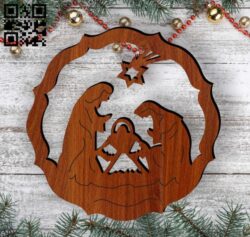 Christmas tree decoration toy E0012442 file cdr and dxf free vector download for laser cut