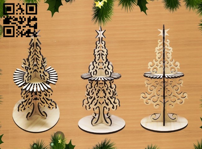 Christmas tree napkin holder E0012435 file cdr and dxf free vector download for laser cut