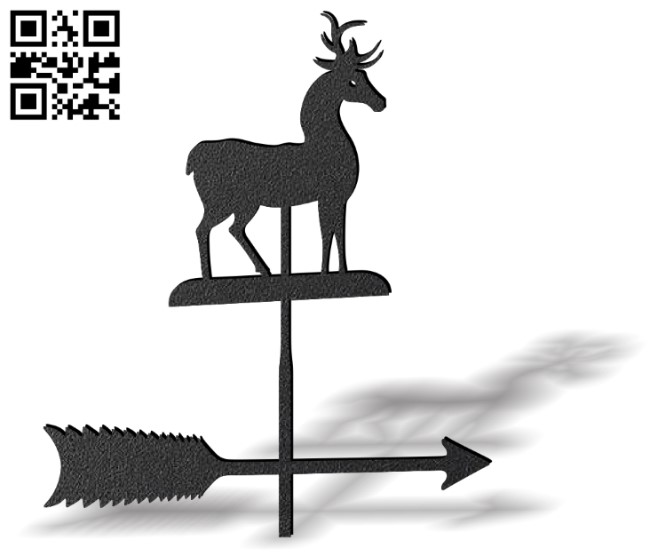 Deer weather wind vane E0012446 file cdr and dxf free vector download for laser cut plasma