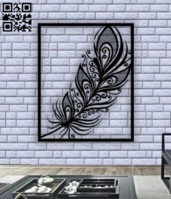 Feather panel E0012571 file cdr and dxf free vector download for laser cut plasma