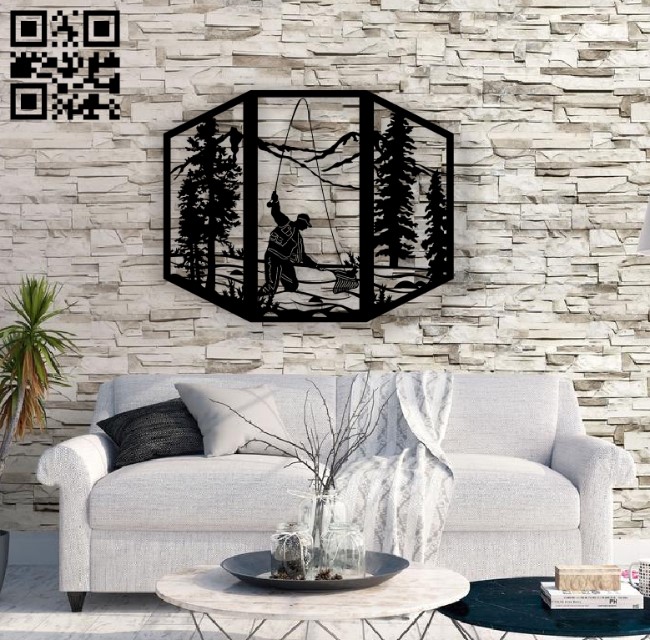 Fishing panel E0012455 file cdr and dxf free vector download for laser ...