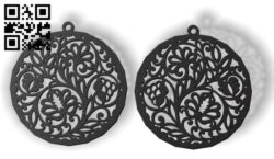 Flower earrings E0012293 file cdr and dxf free vector download for laser cut