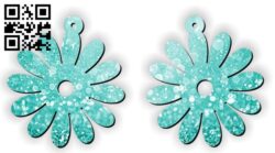 Flower earrings E0012363 file cdr and dxf free vector download for laser cut