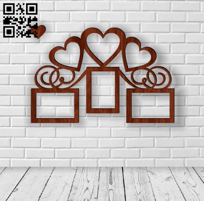 Heart photo frames E0012312 file cdr and dxf free vector download for laser cut