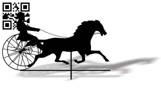 Horse wagon weather wind vane E0012445 file cdr and dxf free vector download for laser cut plasma