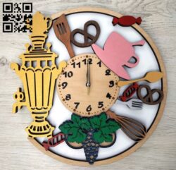 Kitchen clock E0012499 file cdr and dxf free vector download for laser cut