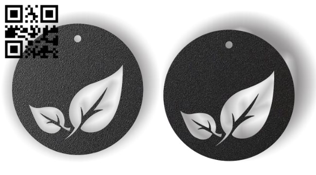 Leaf earrings E0012294 file cdr and dxf free vector download for laser cut