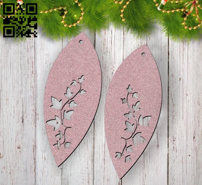 Leaf earrings E0012295 file cdr and dxf free vector download for laser cut