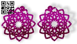 Mandala earrings E0012364 file cdr and dxf free vector download for laser cut