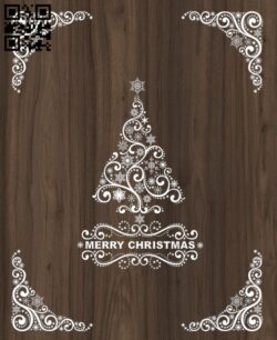 Merry Christmas E0012406 file cdr and dxf free vector download for laser cut