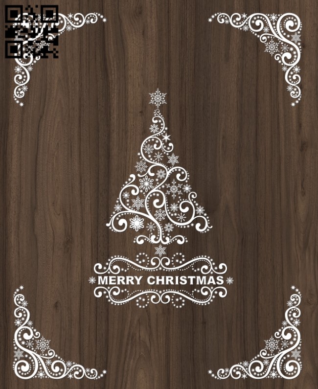 Merry Christmas E0012406 file cdr and dxf free vector download for laser cut