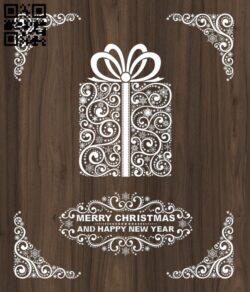 Merry Christmas and happy new year E0012405 file cdr and dxf free vector download for laser cut