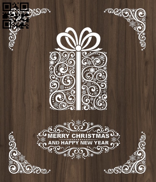 Merry Christmas and happy new year E0012405 file cdr and dxf free vector download for laser cut