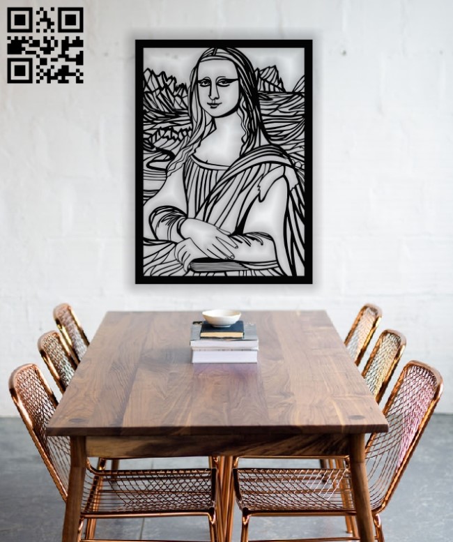 Mona Lisa panel E0012566 file cdr and dxf free vector download for laser cut