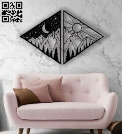 Moon and sun panel E0012535 file cdr and dxf free rvector download for laser cut plasma