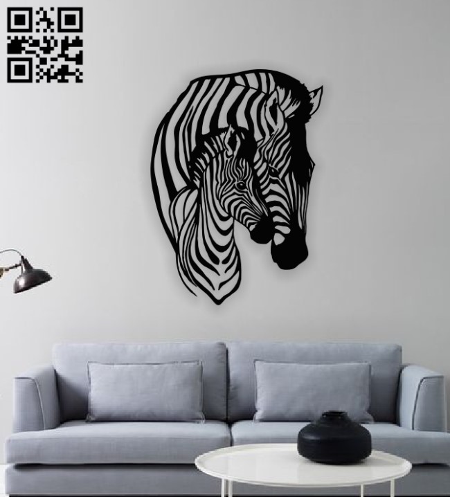 Mother horse and foal mural E0012572 file cdr and dxf free vector download for laser cut plasma