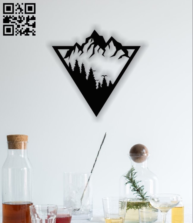 Mountain panel E0012567 file cdr and dxf free vector download for laser cut