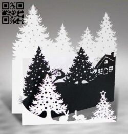 New year postcard E0012507 file cdr and dxf free vector download for laser cut