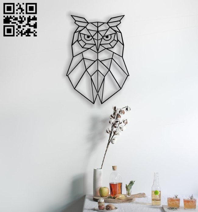 Owl mural E0012517 file cdr and dxf free vector download for laser cut plasma