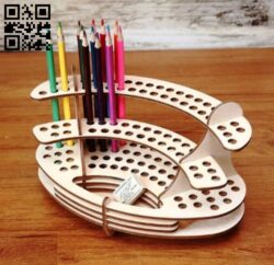 Pencil organizer E0012318 file cdr and dxf free vector download for laser cut