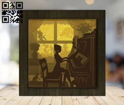 Piano light box E0012362 file cdr and dxf free vector download for laser cut