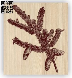 Pine branch E0012472 file cdr and dxf free vector download for laser engraving machines