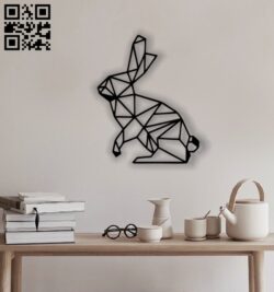 Rabbit mural E0012546 file cdr and dxf free vector download for laser cut