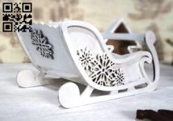 Sleigh with Snowflake E0012317 file cdr and dxf free vector download for laser cut