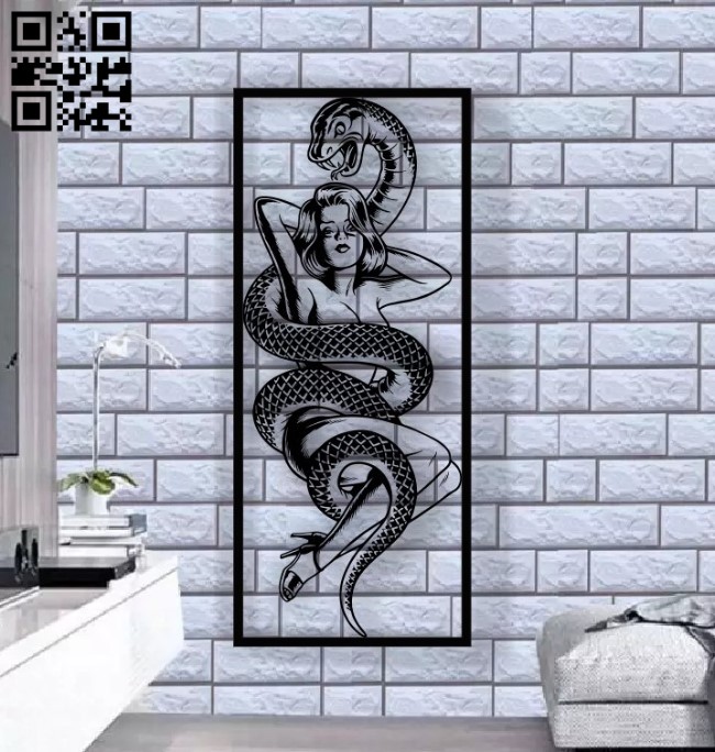 Snake woman E0012275 file cdr and dxf free vector download for laser engraving machines