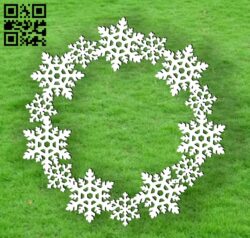 Snowfake wreath E0012365 file cdr and dxf free vector download for laser cut