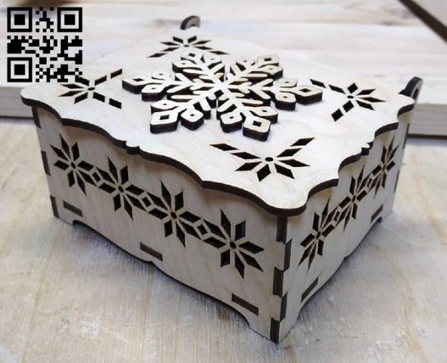 Snowflake Box E0012374 file cdr and dxf free vector download for laser cut