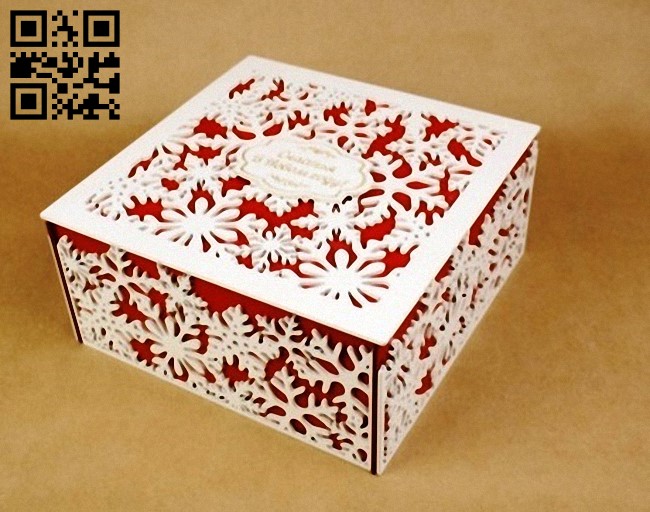 Snowflake box E0012315 file cdr and dxf free vector download for laser cut
