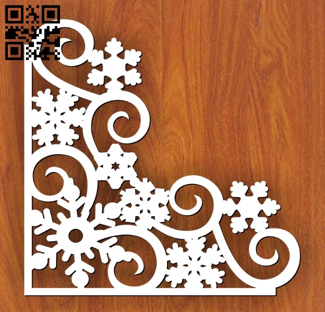 Snowflake corner E0012479 file cdr and dxf free vector download for laser cut