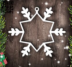 Snowflake photo frame E0012484 file cdr and dxf free vector download for laser cut