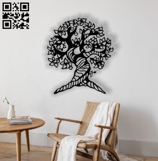 Tree E0012432 file cdr and dxf free vector download for laser cut plasma