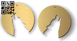 Wolf earrings E0012297 file cdr and dxf free vector download for laser cut