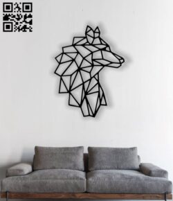 Wolf mural  E0012518 file cdr and dxf free vector download for laser cut plasma
